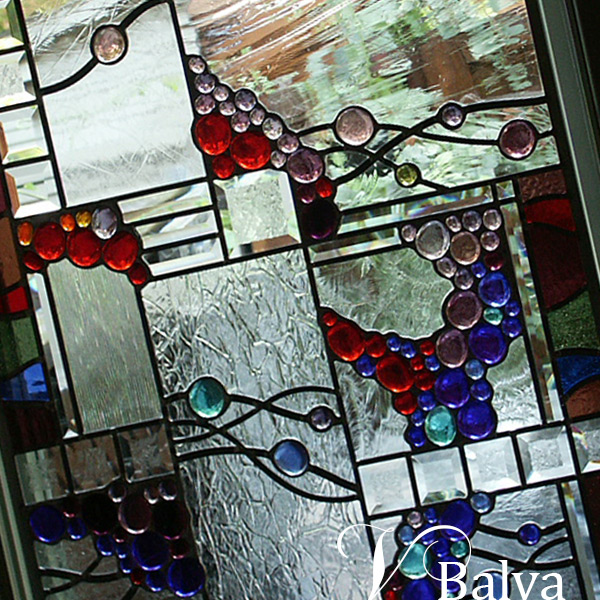 In Pam's Garden- stained and leaded glass commission work
